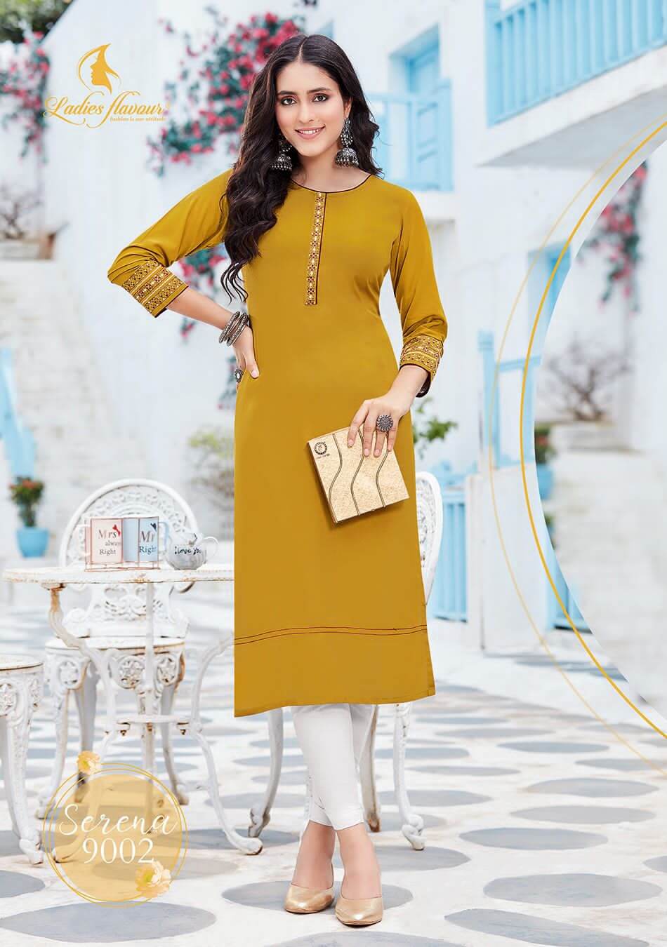 Ladies Flavour Serena Vol 9 Embroidery Kurti Catalog collection 2