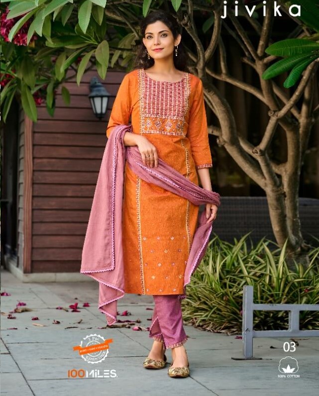 100Miles Jivika Cotton Salwar Kameez Catalog collection 3