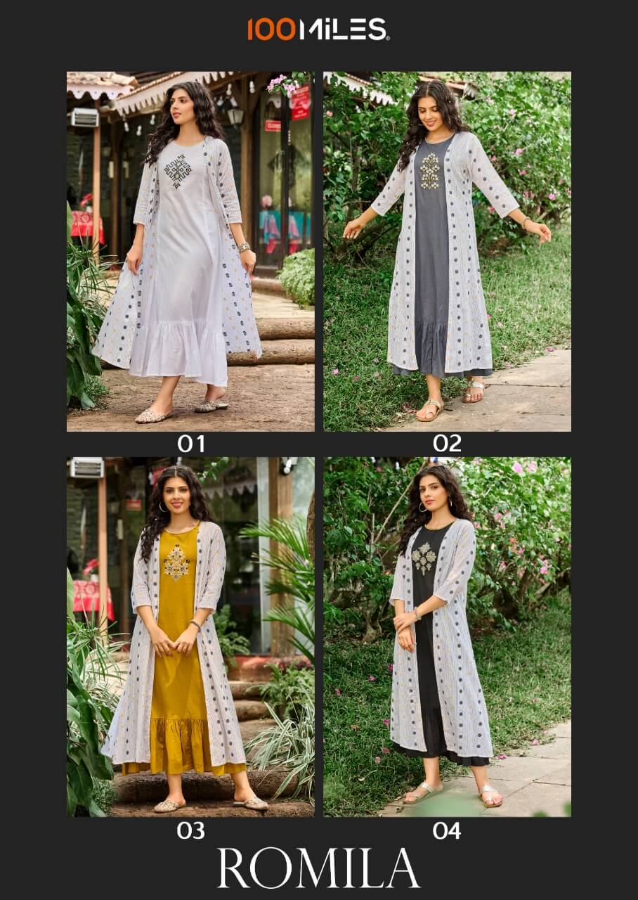 100Miles Romila Cotton Kurtis Catalog collection 5