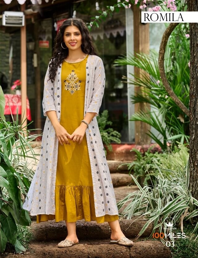 100Miles Romila Cotton Kurtis Catalog collection 2