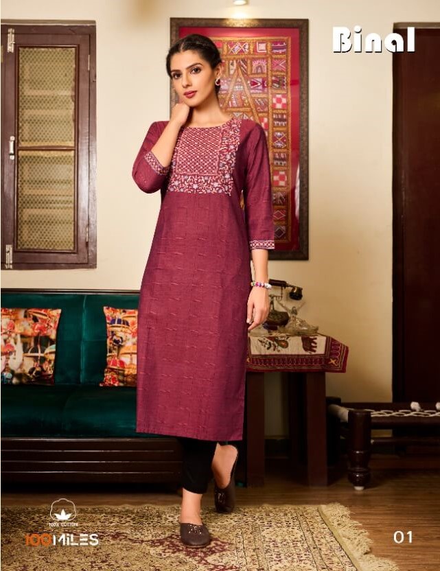 100Miles Binal Cotton Kurtis collection 4