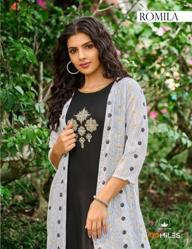 100Miles Romila Cotton Kurtis Catalog collection 9