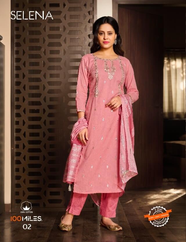 100Miles Selena Embroidery Salwar Kameez Catalog collection 2