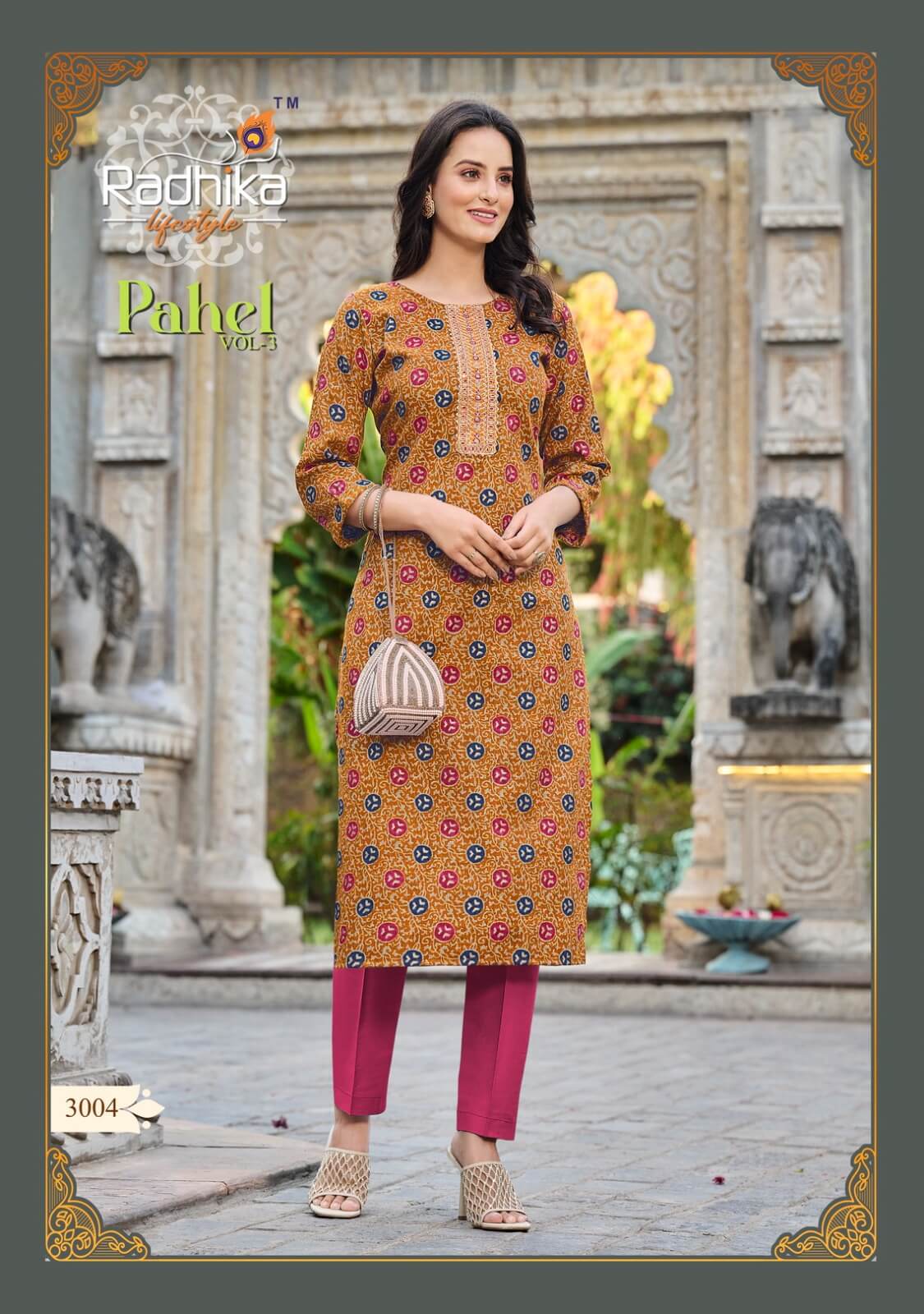 Radhika Life Style Pahel vol 3 Straight Cut Kurti Catalog collection 1