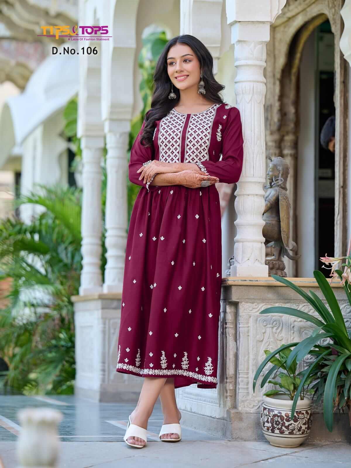 Tips Tops Lakhnavi Lucknowi Work Kurti Catalog collection 6