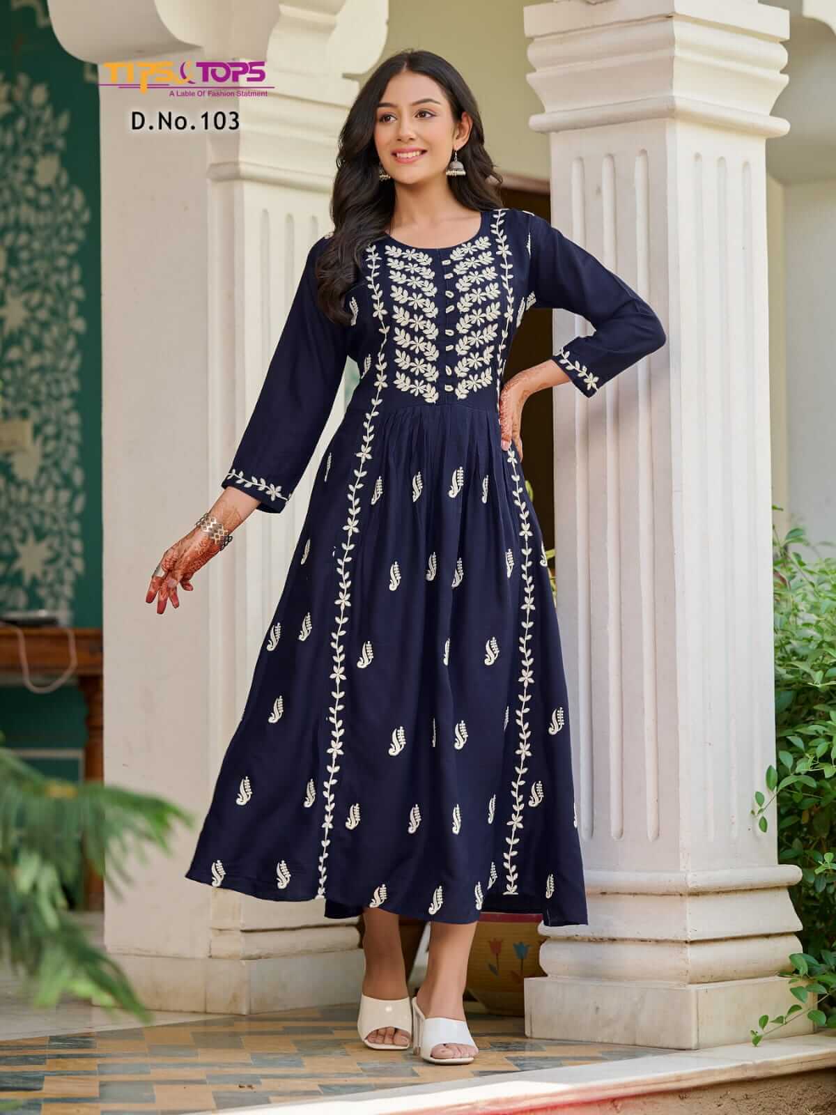 Tips Tops Lakhnavi Lucknowi Work Kurti Catalog collection 4