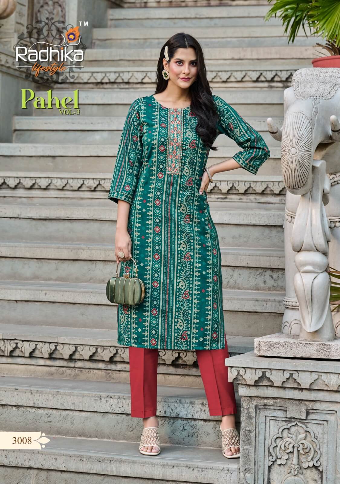 Radhika Life Style Pahel vol 3 Straight Cut Kurti Catalog collection 6