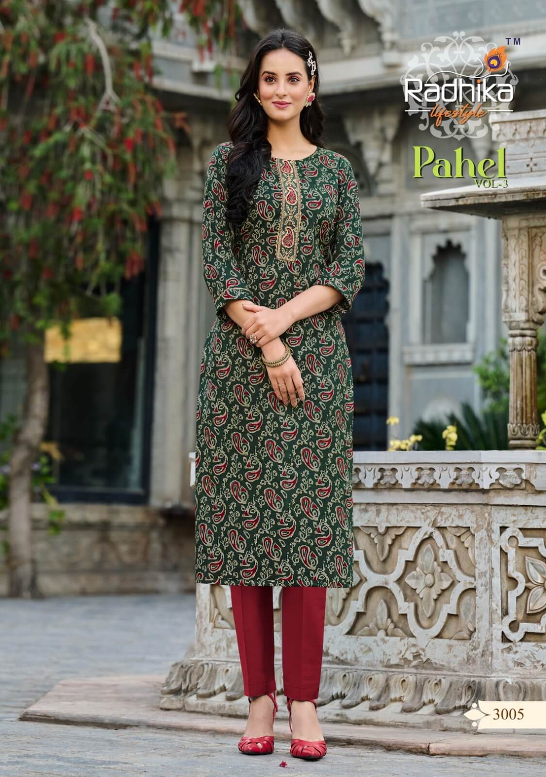 Radhika Life Style Pahel vol 3 Straight Cut Kurti Catalog collection 8