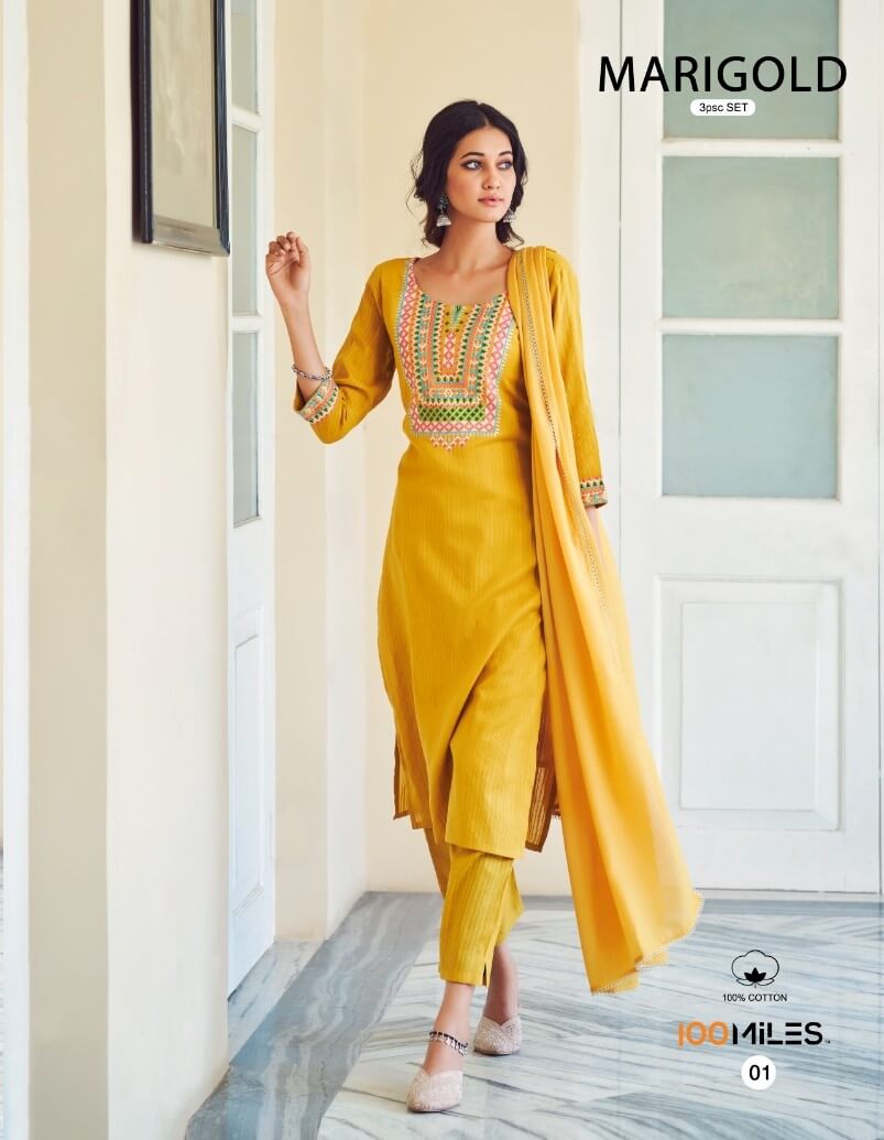 100 Miles Marigold Readymade Dress Catalog collection 3