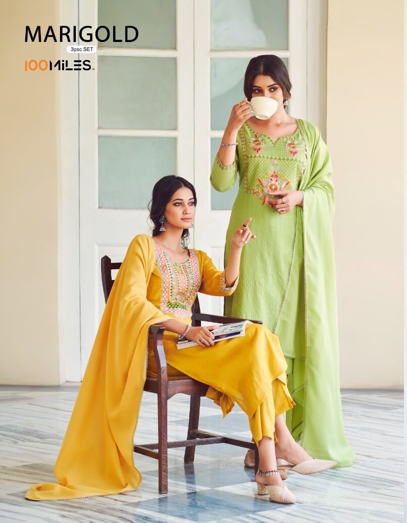 100 Miles Marigold Readymade Dress Catalog collection 2