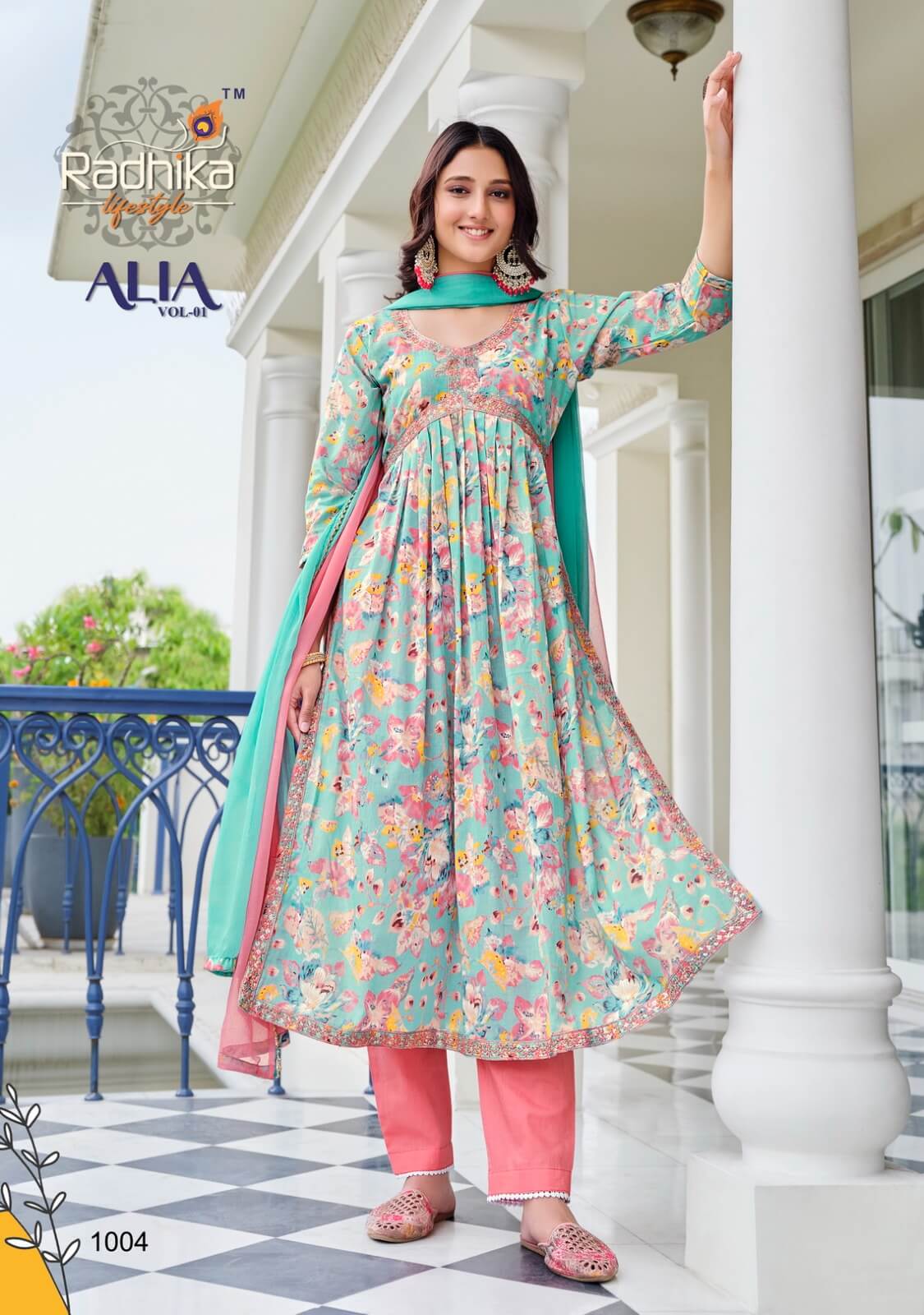 Radhika Lifestyle Alia vol 1 Alia Cut Kurti Pant Dupatta collection 8