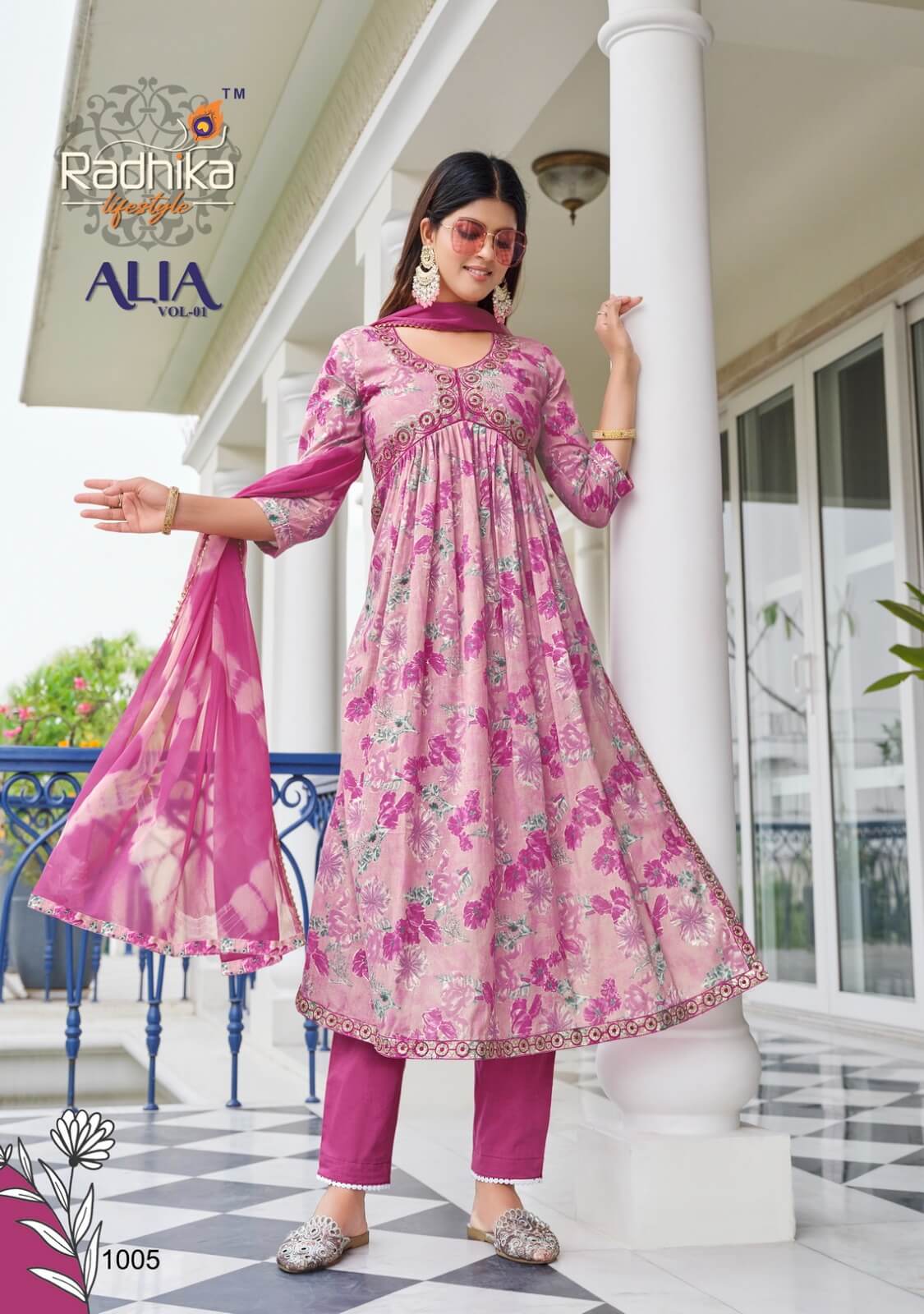 Radhika Lifestyle Alia vol 1 Alia Cut Kurti Pant Dupatta collection 7