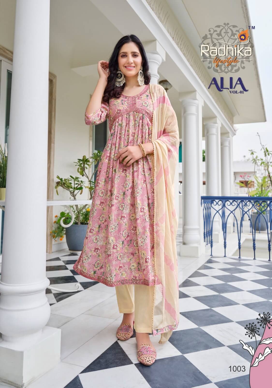 Radhika Lifestyle Alia vol 1 Alia Cut Kurti Pant Dupatta collection 1