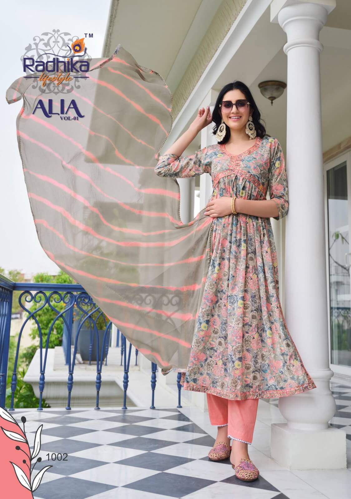 Radhika Lifestyle Alia vol 1 Alia Cut Kurti Pant Dupatta collection 10