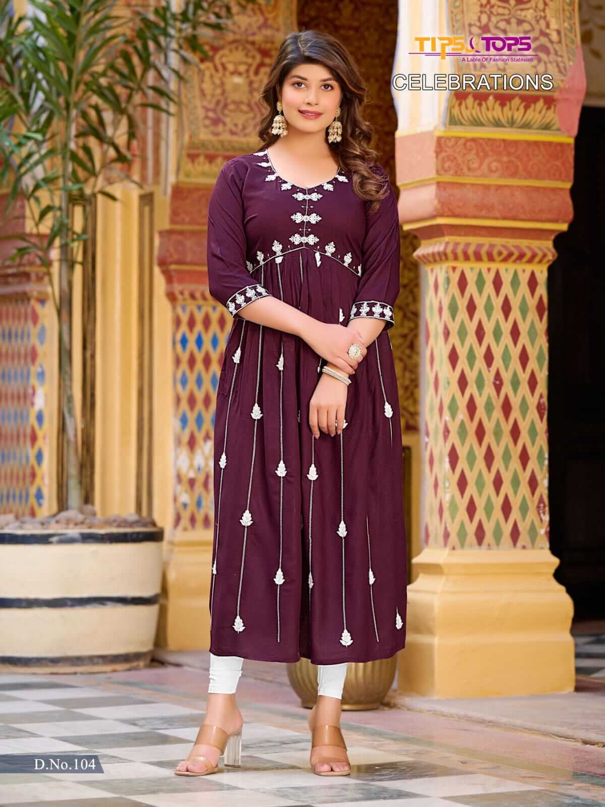 Tips Tops Celebrations Alia Cut Kurtis Catalog collection 3