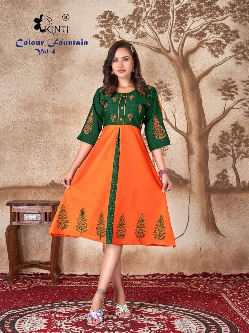 Kinti Colour Fountain vol 4 Kurtis below 300 Catalog collection 8