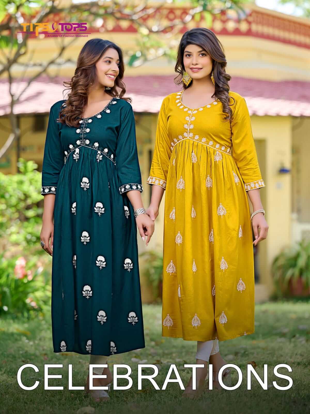 Tips Tops Celebrations Alia Cut Kurtis Catalog collection 1