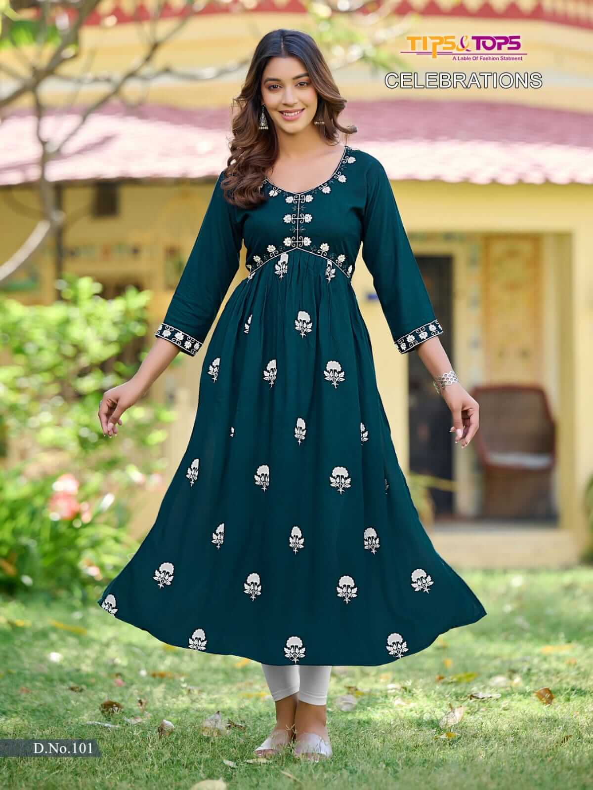 Tips Tops Celebrations Alia Cut Kurtis Catalog collection 5