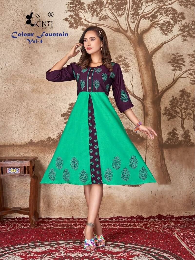 Kinti Colour Fountain vol 4 Kurtis below 300 Catalog collection 9