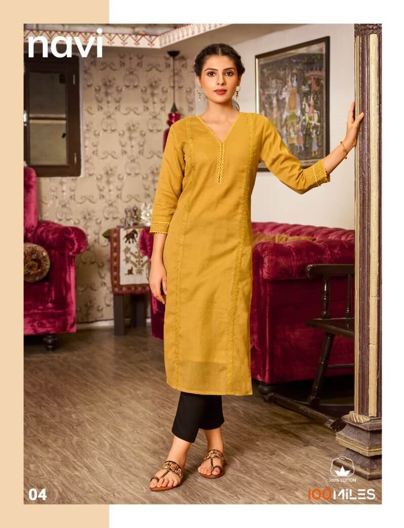 100 Miles Kiran Cikankari Work Pure Cotton Kurti 100 Miles Dealer