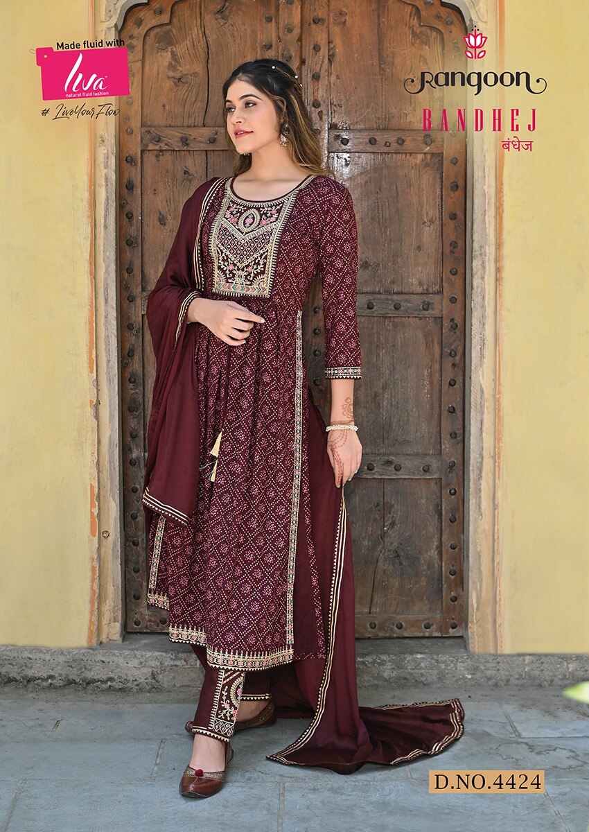Rangoon Bandhej Naira Cut Readymade Dress collection 2