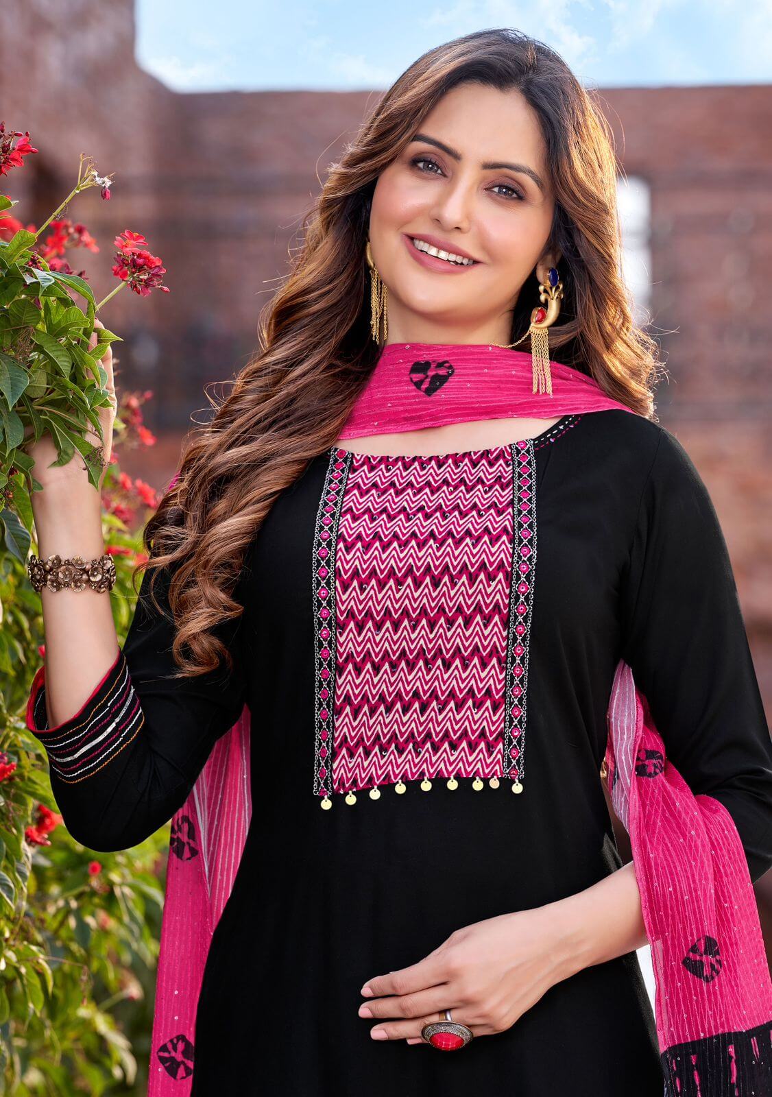 Kadlee Flowery Kurti with Plazzo dupatta catalog collection 7