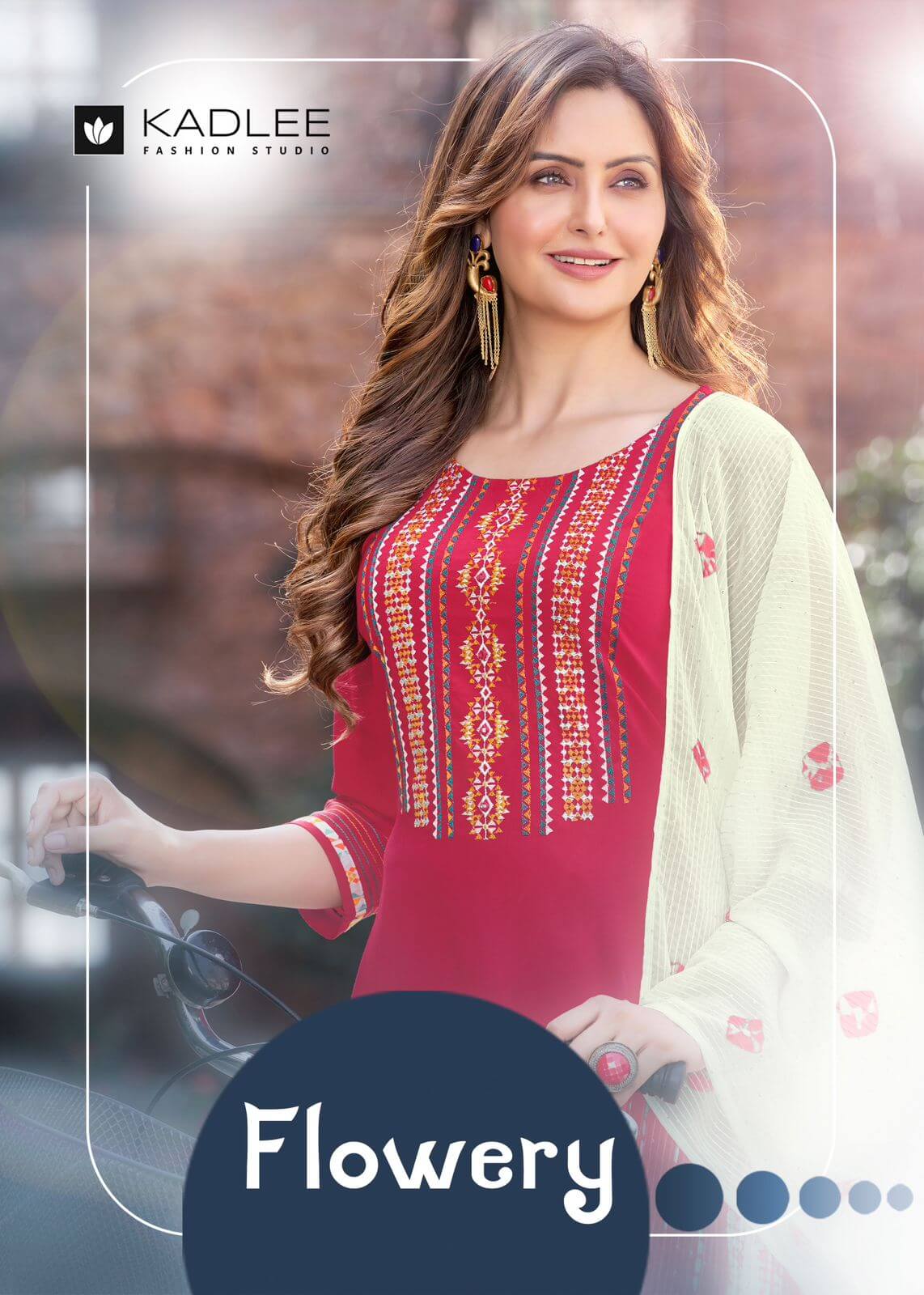 Kadlee Flowery Kurti with Plazzo dupatta catalog collection 9