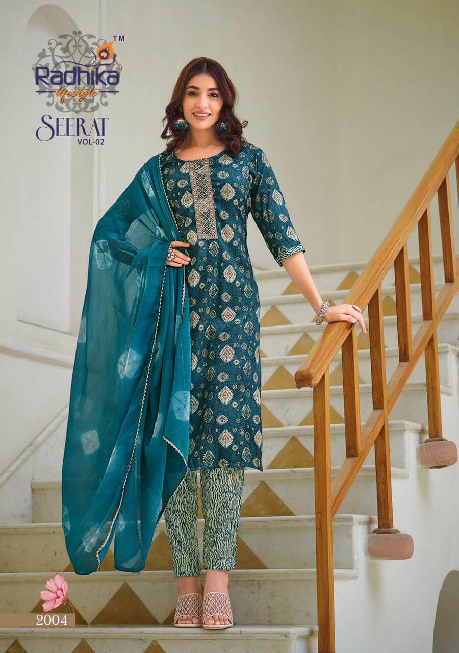 Radhika Life Style Seerat vol 2 Top Pant Dupatta Set collection 3