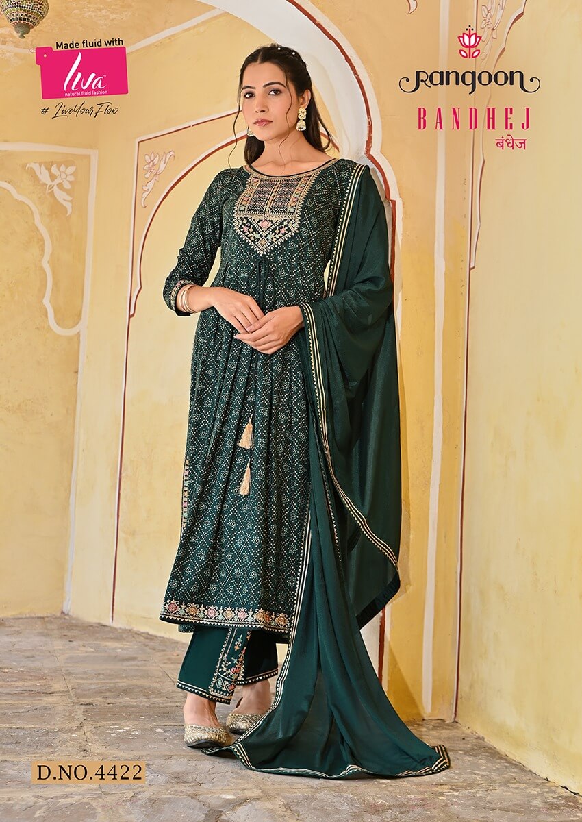 Rangoon Bandhej Naira Cut Readymade Dress collection 3