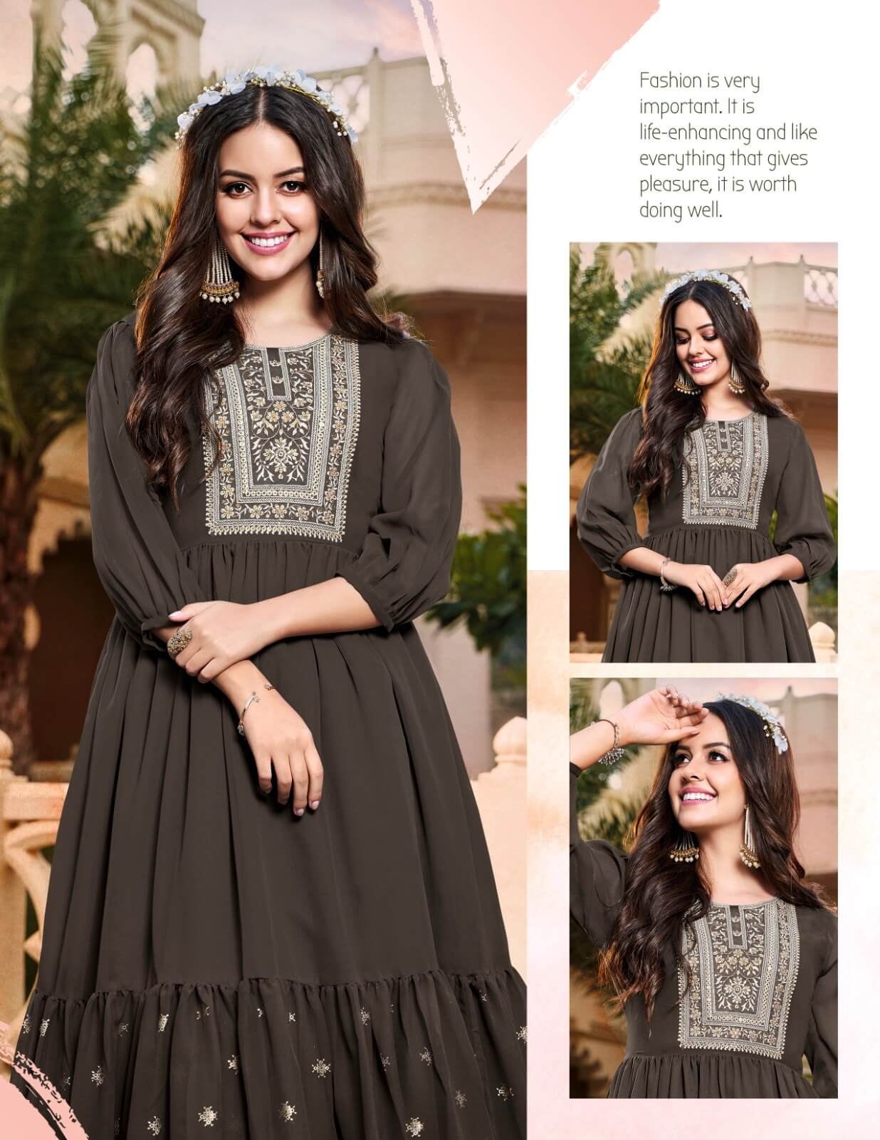 Passion Tree Flair Glory vol 1 Georgette Kurti Catalog collection 10