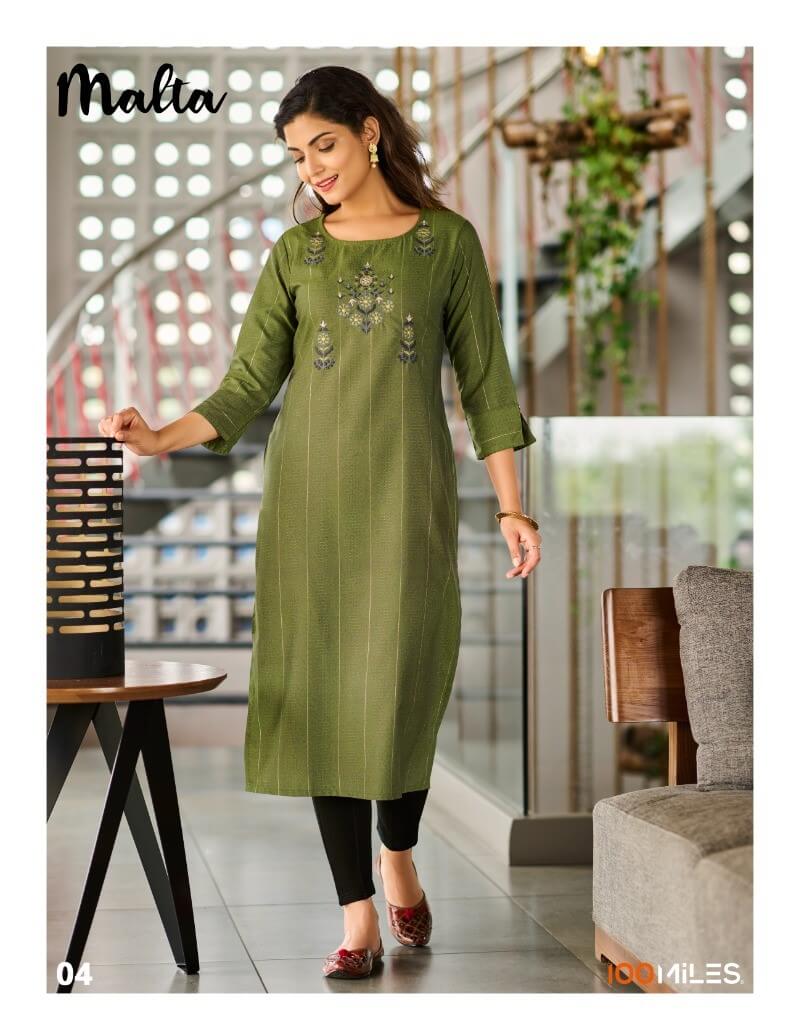 100 Miles Malta Cotton Kurtis Catalog collection 5