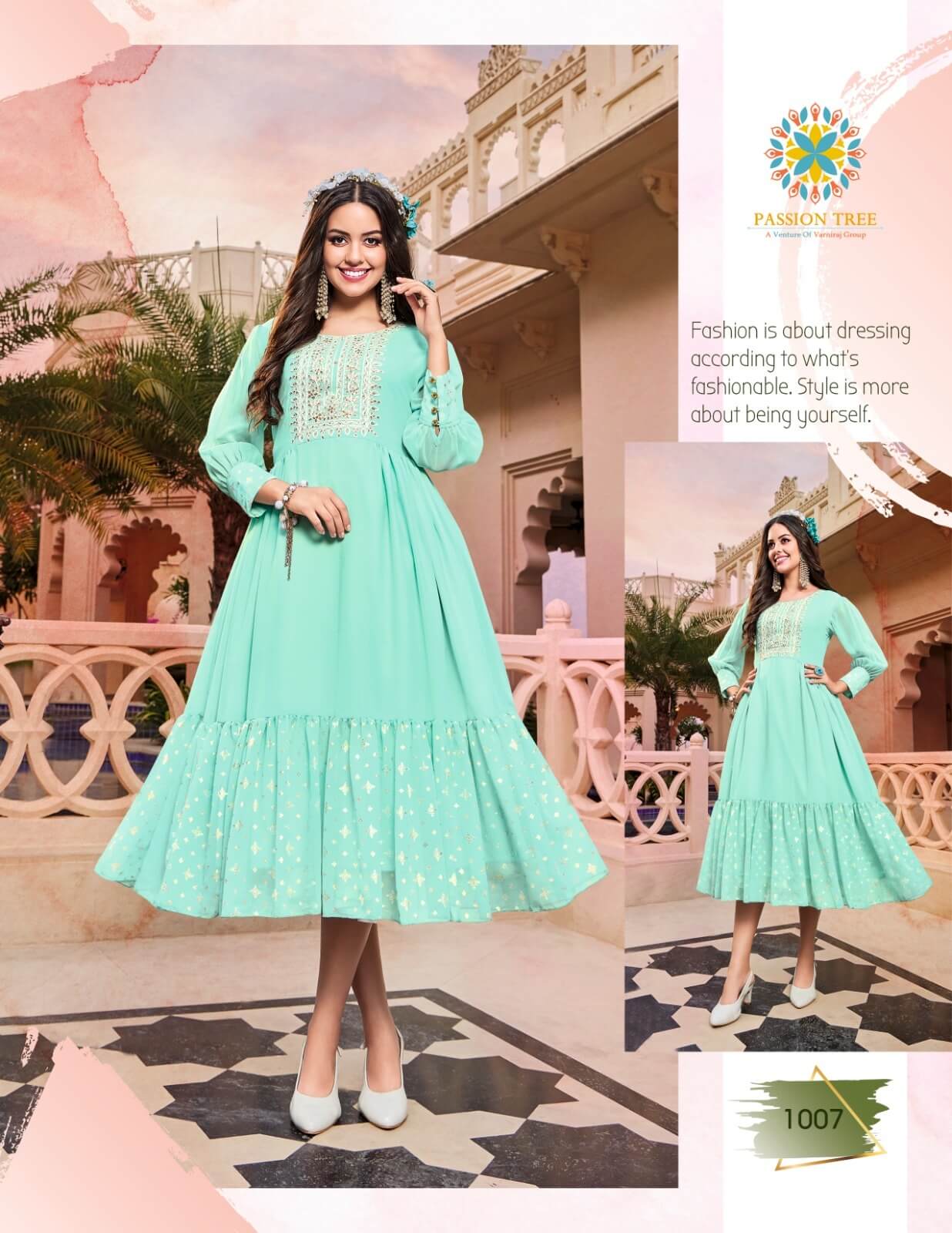 Passion Tree Flair Glory vol 1 Georgette Kurti Catalog collection 12
