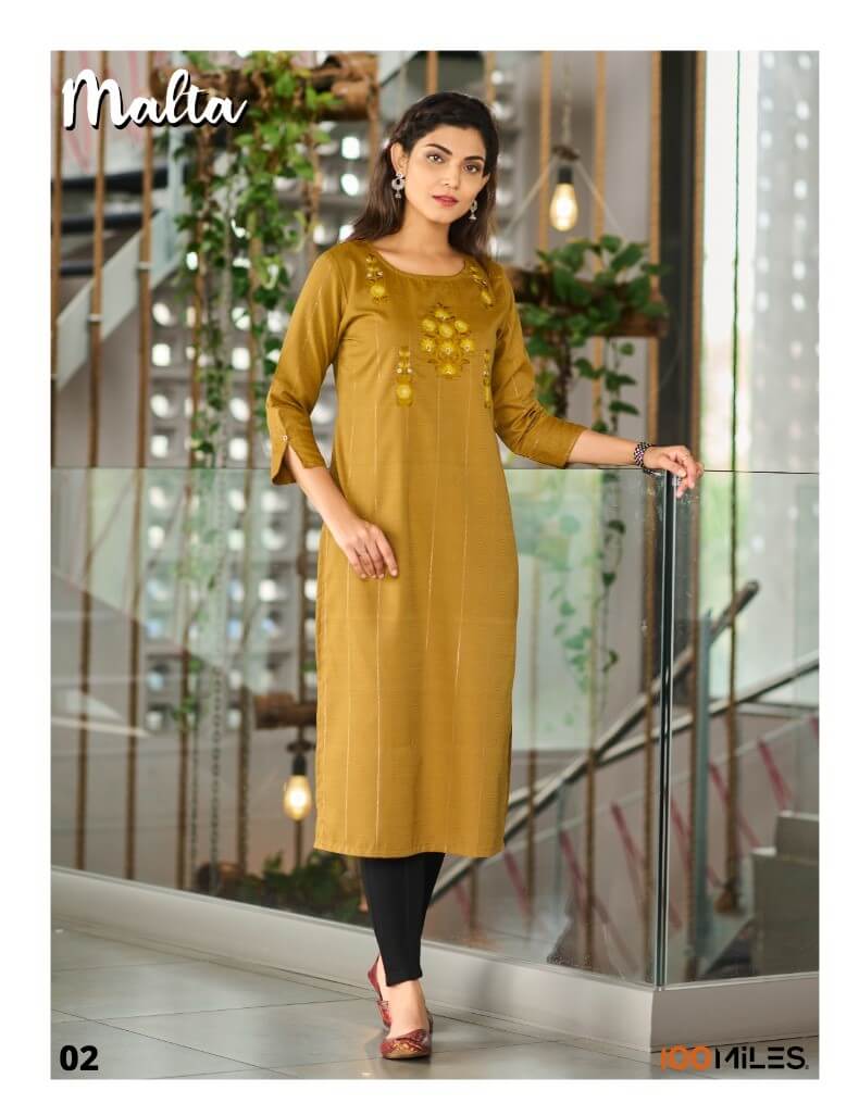 100 Miles Malta Cotton Kurtis Catalog collection 4