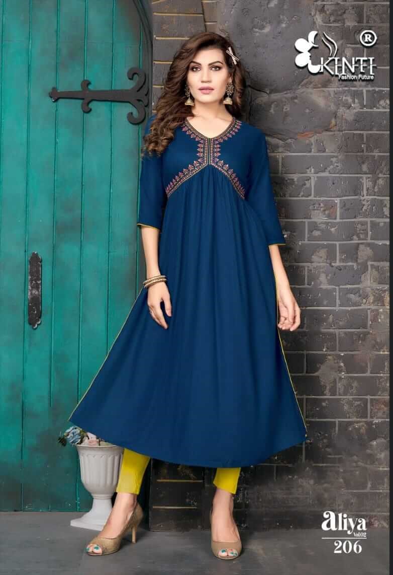 Kinti Aaliya vol 2 Alia Cut Rayon Kurti Catalog collection 6