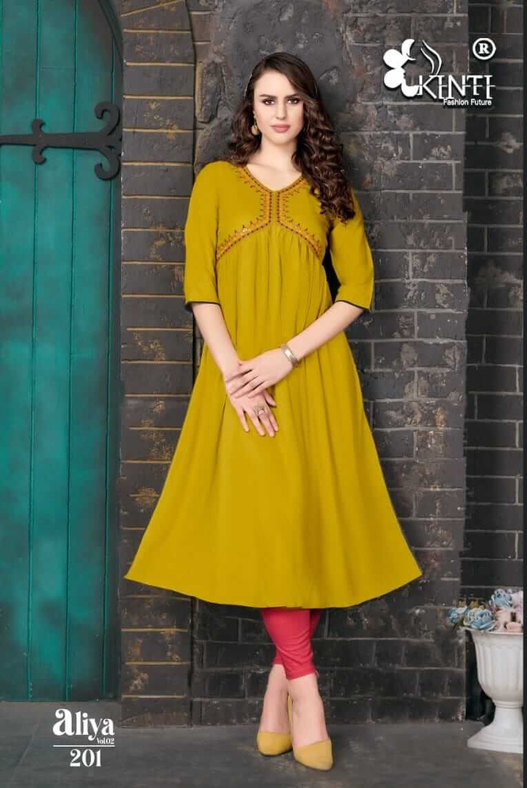 Kinti Aaliya vol 2 Alia Cut Rayon Kurti Catalog collection 2