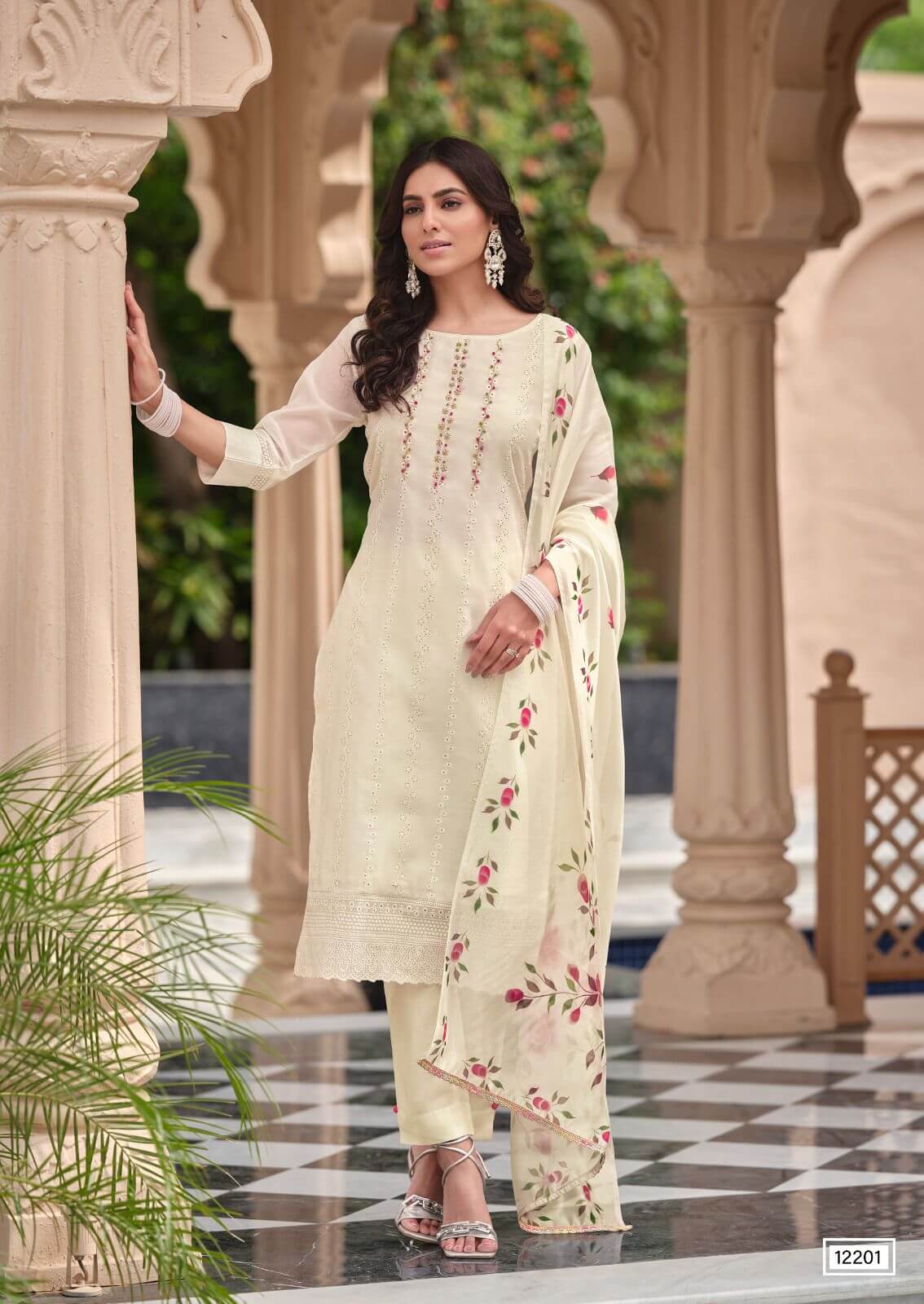 Lily Lali Lucknowi Work Kurti with Pant Dupatta collection 6