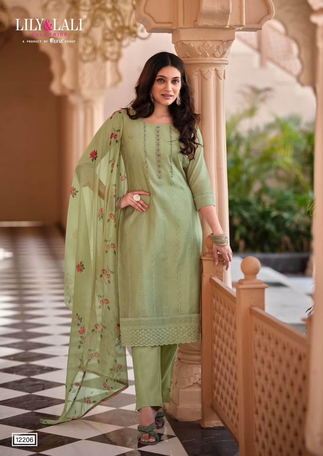 Lily Lali Lucknowi Work Kurti with Pant Dupatta collection 11