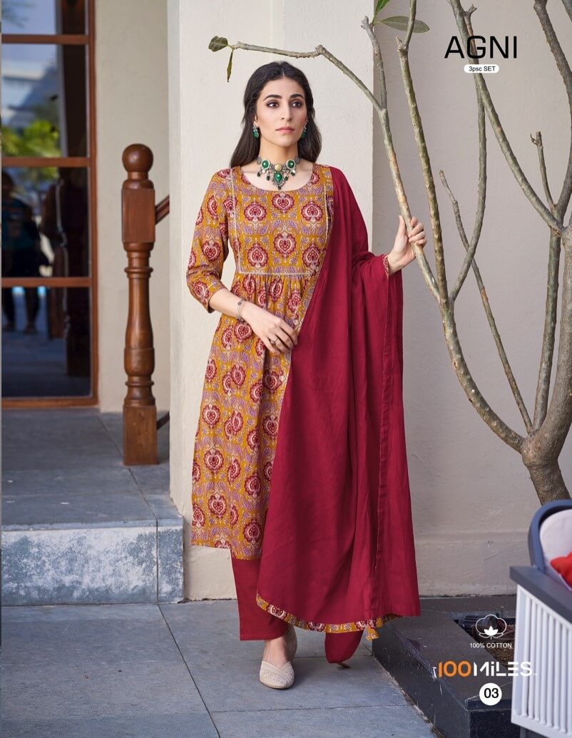 100 Miles Agni Cotton Salwar Kameez Catalog collection 2