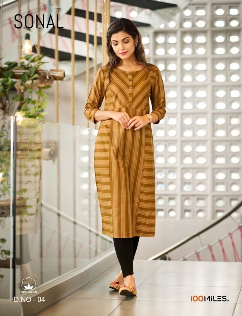 100 Miles Sonal Blended Cotton Kurtis collection 2