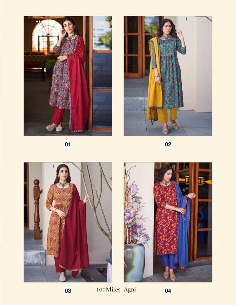 100 Miles Agni Cotton Salwar Kameez Catalog collection 5