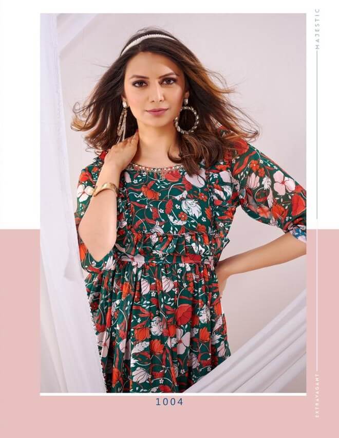 Poonam Wild Flower One Piece Dress Catalog collection 4