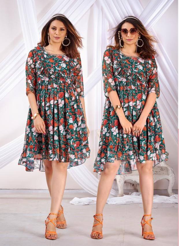 Poonam Wild Flower One Piece Dress Catalog collection 9