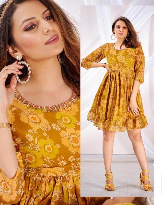 Poonam Wild Flower One Piece Dress Catalog collection 11