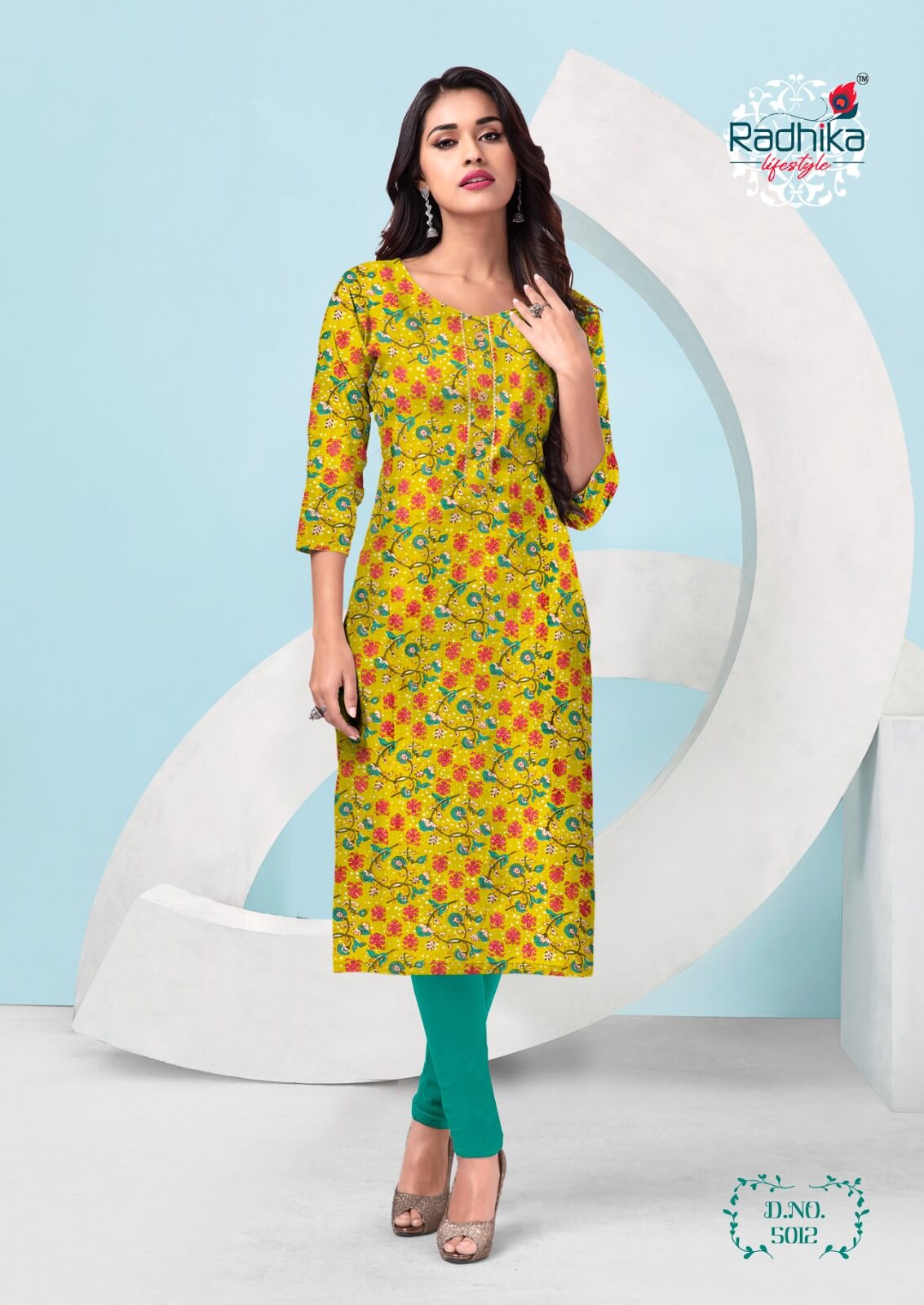 Indian Women Yellow Blue Bandhej Print Anarkali A-Line Kurta Kurti New  Dress | eBay