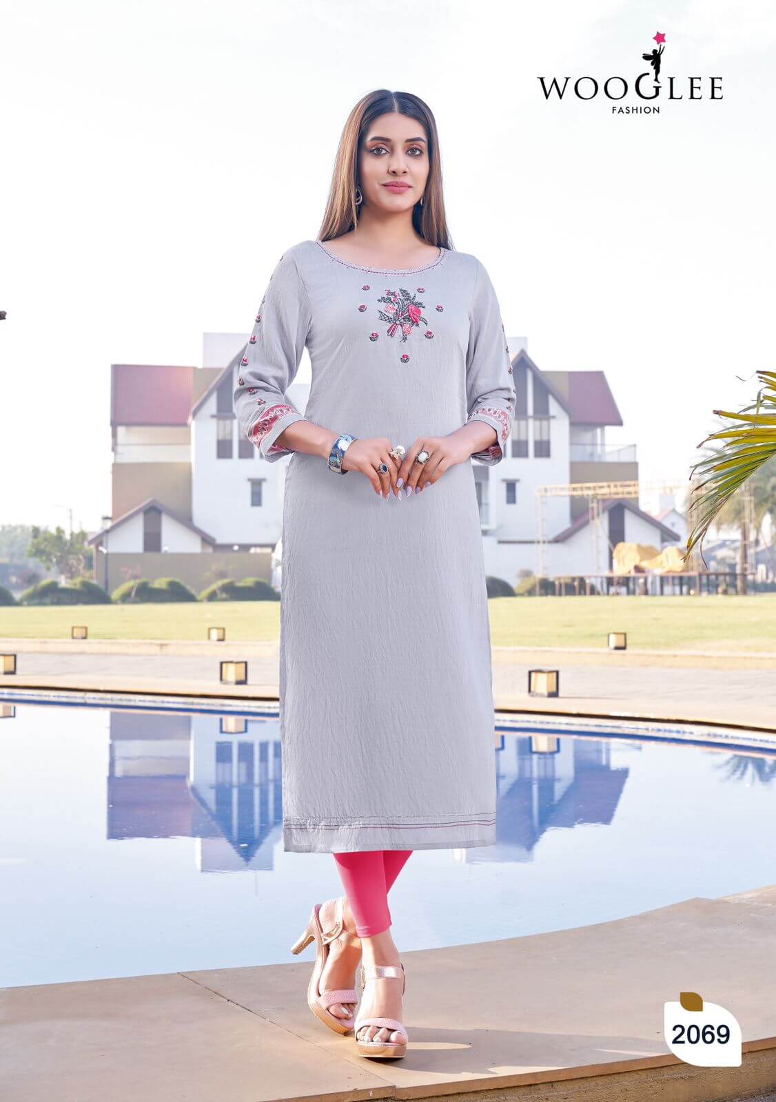 Wooglee Fashion Barbella vol 10 Embroidery Kurti Catalog collection 6