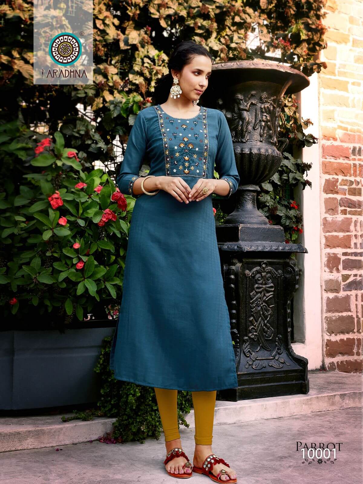 Aradhna Parrot vol 10 Straight Cut Kurti Catalog collection 4