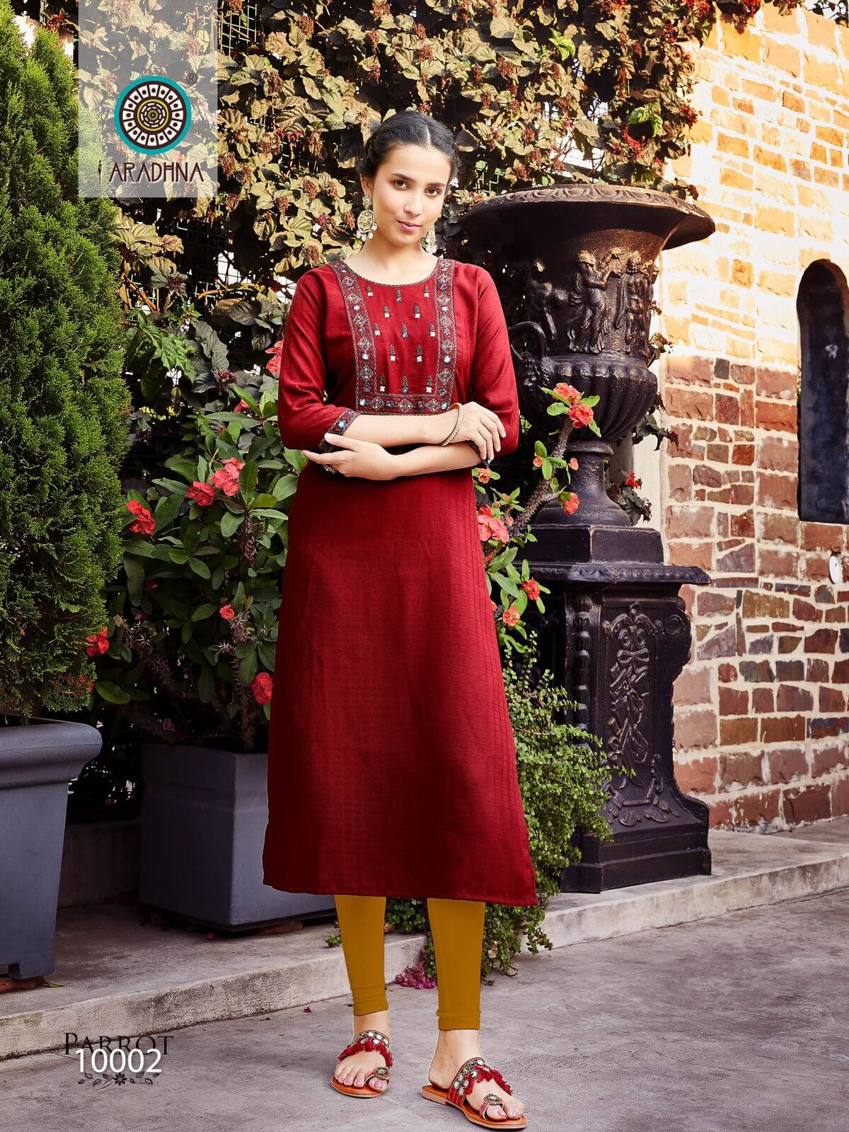 Aradhna Parrot vol 10 Straight Cut Kurti Catalog collection 1