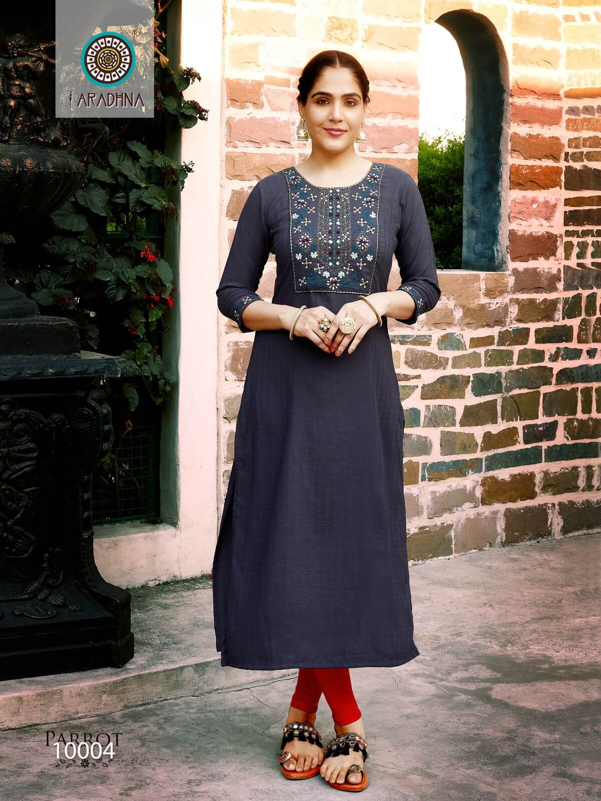 Aradhna Parrot vol 10 Straight Cut Kurti Catalog collection 8