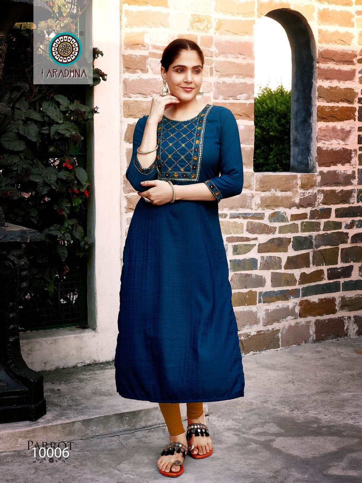 Aradhna Parrot vol 10 Straight Cut Kurti Catalog collection 6