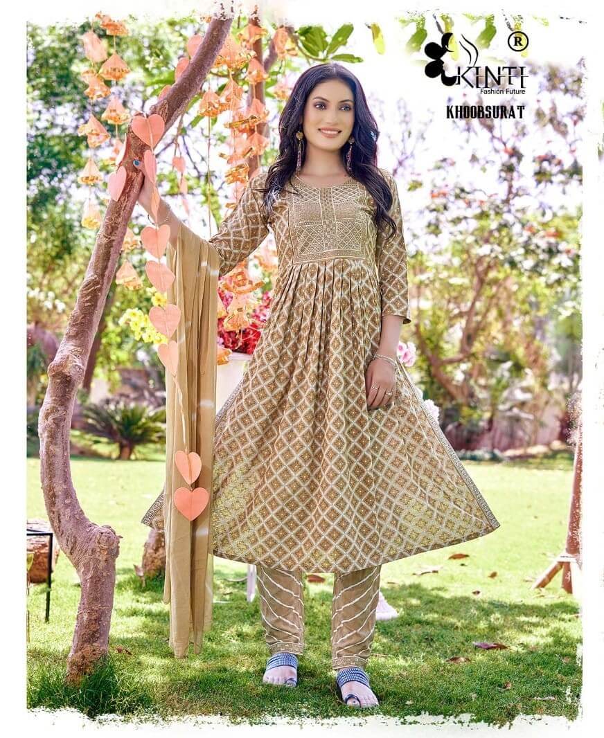 Kinti Khoobsurat Kurtis with Bottom and Dupatta collection 8